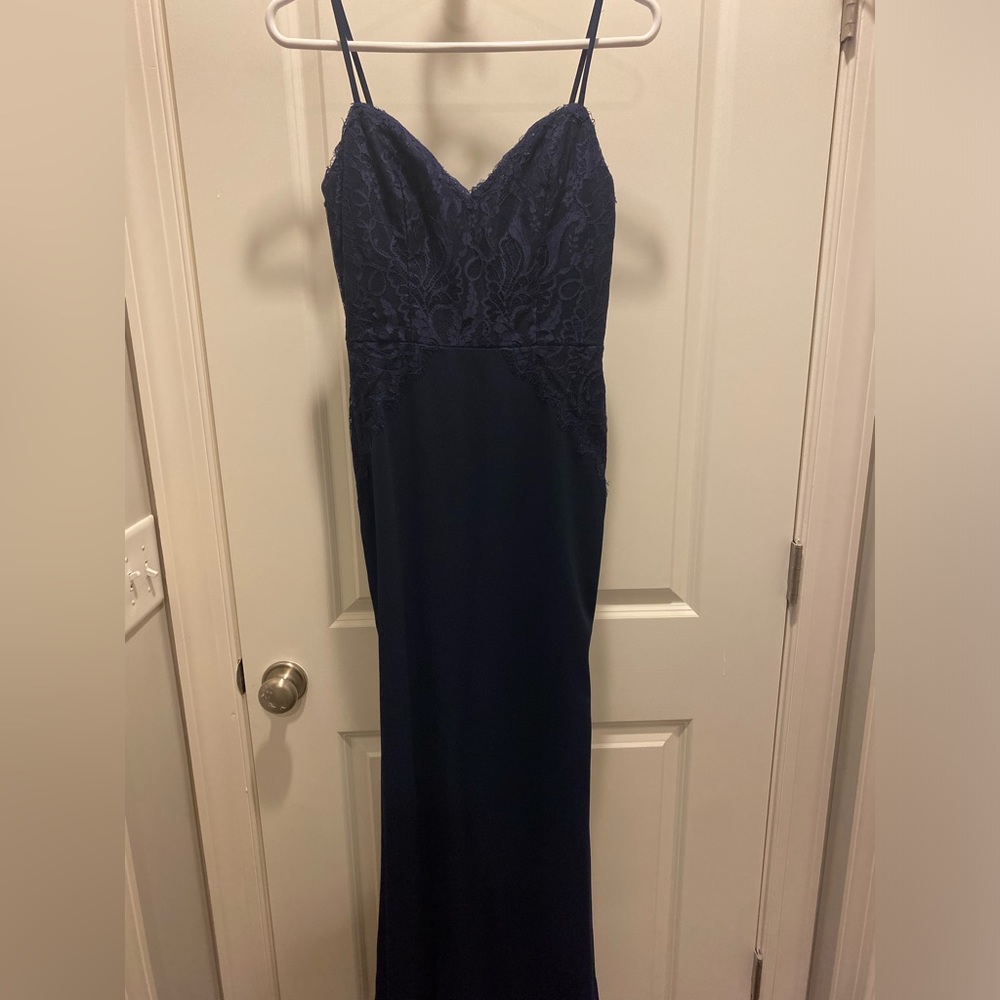 Hayley Paige Occasions long navy dress
